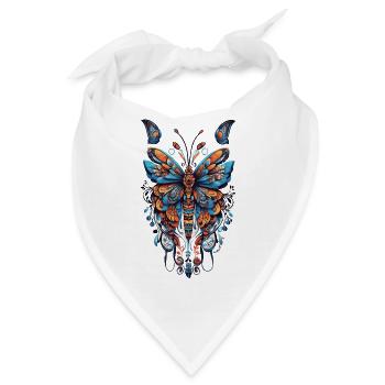 Mandala Schmetterling Boho Stil & Magie Spirit - Bandana - Weiß - Vorne