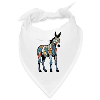 Esel / Tier /Grautier / Mähne / iah / Lasstier - Bandana - Weiß - Vorne