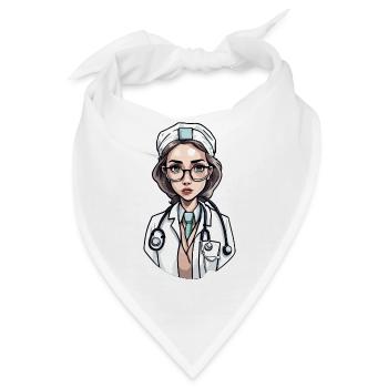 Ärztin / Medizinerin / Doktor / Beruf / Fachärztin - Bandana - Weiß - Vorne