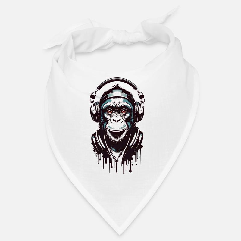 Singe funky - Bandana - blanc
