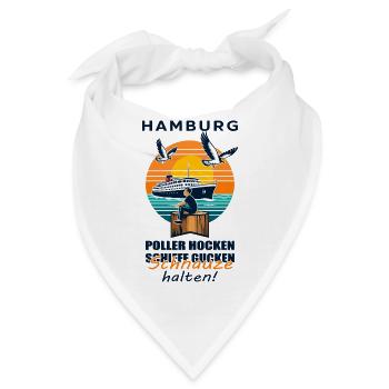 Poller hocken Schiffe gucken Schnauze halten ! - Bandana - Weiß - Vorne