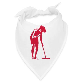 Frau beim Putzen - Bandana - Weiß - Vorne