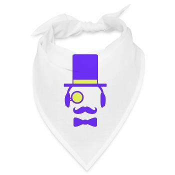 DJ Sir Schnurrbart Monokel Zylinder Cool Gentleman - Bandana - Weiß - Vorne