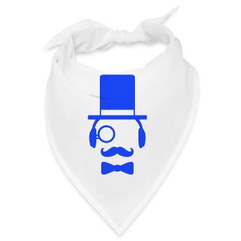 DJ Sir Schnurrbart Monokel Zylinder Cool Gentleman - Bandana - Weiß - Vorne