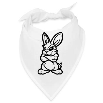 Hase Rabbit Comic - Bandana - Weiß - Vorne