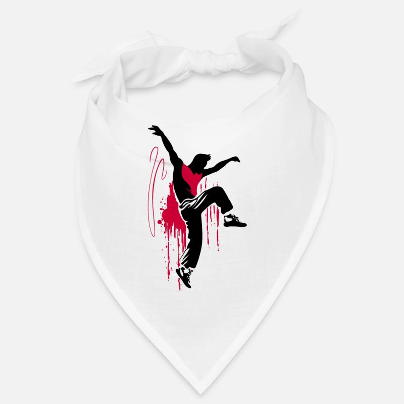 Breakdancer Dancer Silhouette en Rouge Noir Bandana