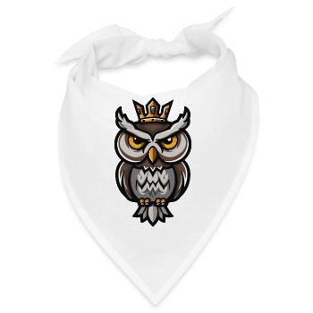 Eule Cartoon Krone - Bandana - Weiß - Vorne