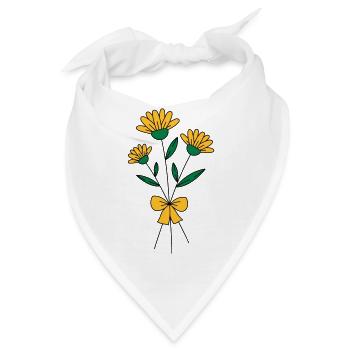 Blumenstrauss dreifarbig - Bandana - Weiß - Vorne