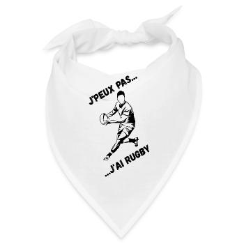 Ich kann nicht, ich habe Rugby - Bandana - Weiß - Vorne