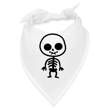 Skelett - Bandana - Weiß - Vorne