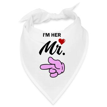 im her mr - Bandana - Weiß - Vorne