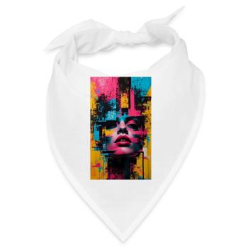 Abstrakte Urban Mode Kunst - Bandana - Weiß - Vorne