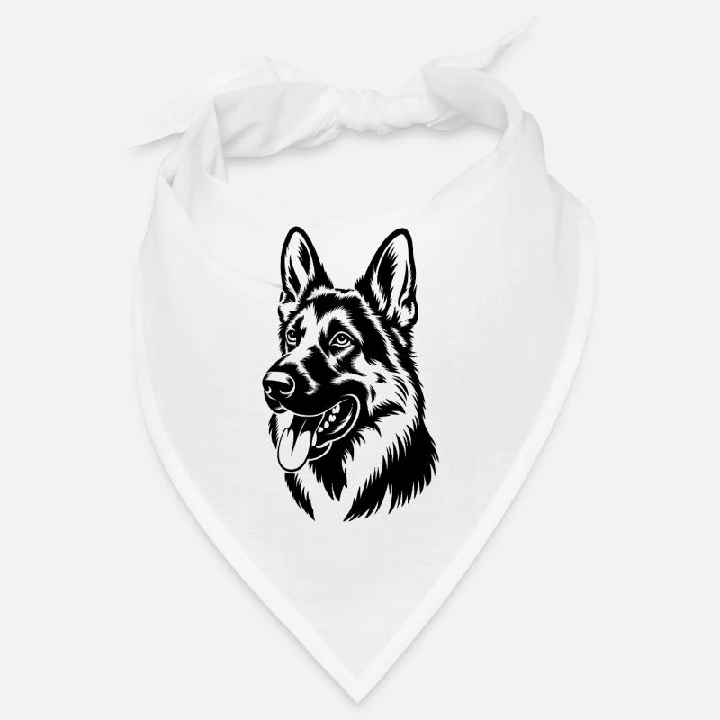 German Shepherd Head Illustration Bandana