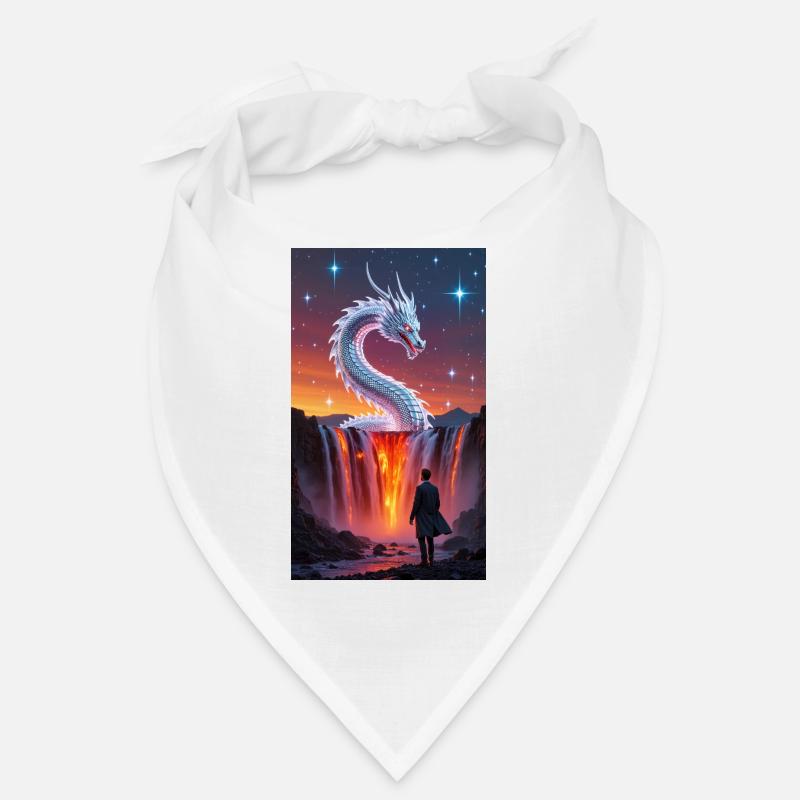 Fiery dragon's tail over waterfall Bandana