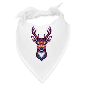 Hirschkopf cool niedlich - Bandana - Weiß - Vorne