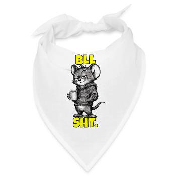 BLL SHT. – Maus mit Kaffee (Sarkasmus) - Bandana - Weiß - Vorne