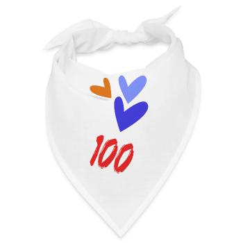 100. 100 JAHRE. 100-JÄHRIGES JUBILÄUM. GEBURTSTAG 100 - Bandana - Weiß - Vorne