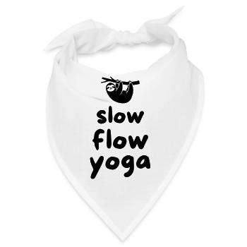 Slow Flow Yoga - süßes Design mit Faultier - Bandana - Weiß - Vorne