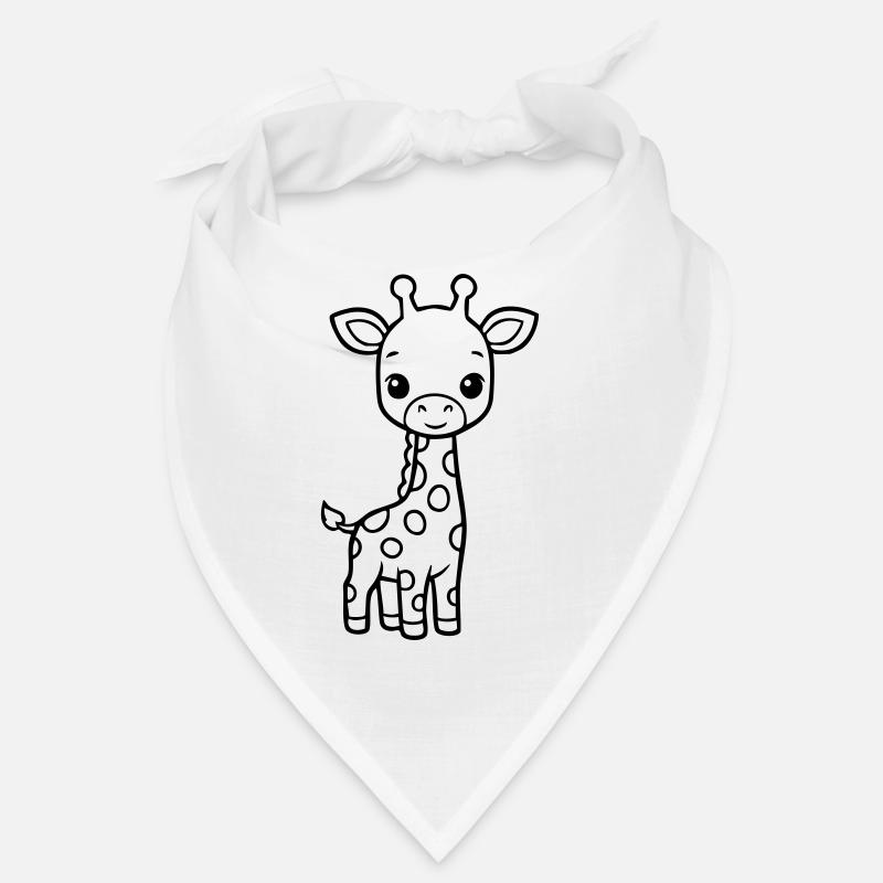 Bébé girafe mignonne – Noir & Blanc Bandana