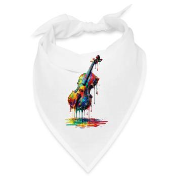 Geige mit tropfender Farbe - Bandana - Weiß - Vorne