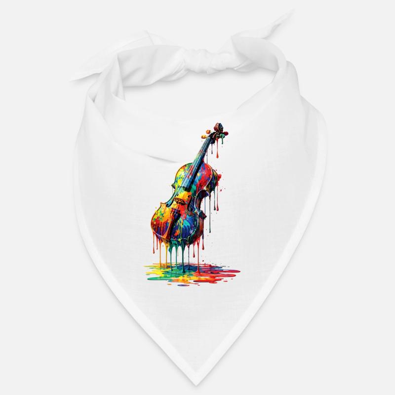 Violon avec de la peinture qui goutte Bandana
