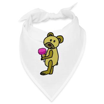 Teddybär Lolli Kinder Kind Baby - Bandana - Weiß - Vorne