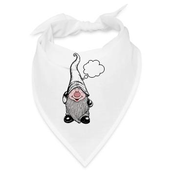 Wichtelgnom mit langem Hut - Bandana - Weiß - Vorne