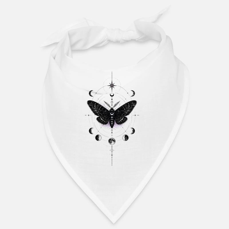 Moonlit Moth in Celestial Ring Bandana