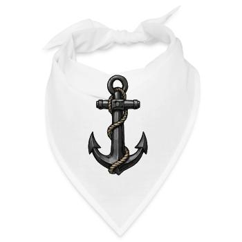 Klassischer Anker mit Seil - Bandana - Weiß - Vorne
