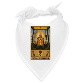 Kranführer | Baustelle Kran Tarot - Bandana - Weiß - Vorne