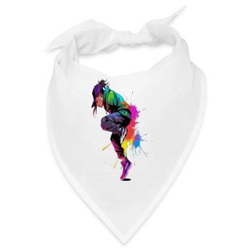 Street Dancer Colorful Paint Splash Hip Hop Art - Bandana - Weiß - Vorne