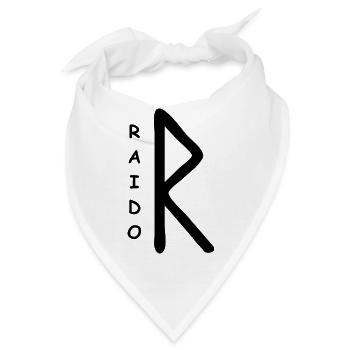 Raido Rune Runen - Bandana - Weiß - Vorne