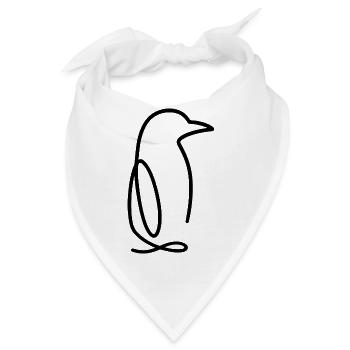 Pinguin Einlinienzeichnung Niedlich Eis Antarktis - Bandana - Weiß - Vorne