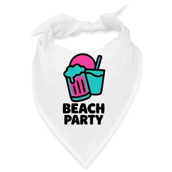 Beach Party Bierkruege Logo - Bandana - Weiß - Vorne