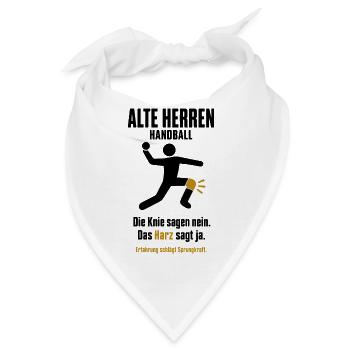 Alte Herren Handball – Die Knie sagen nein - Bandana - Weiß - Vorne