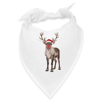 Rentier mit Weihnachtsmütze Rudolf - Bandana - Weiß - Vorne