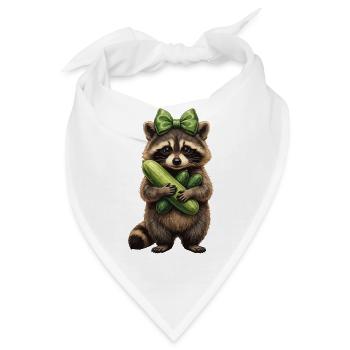 Waschbär mit Gurkenfreude - Bandana - Weiß - Vorne
