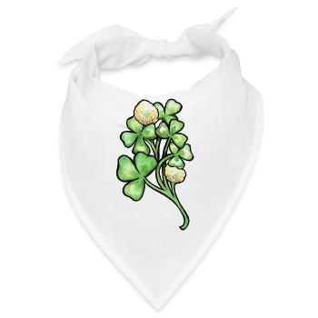 Aquarellklee-Blüten - Bandana - Weiß - Vorne