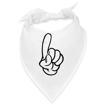 hand Finger - Bandana - Weiß - Vorne