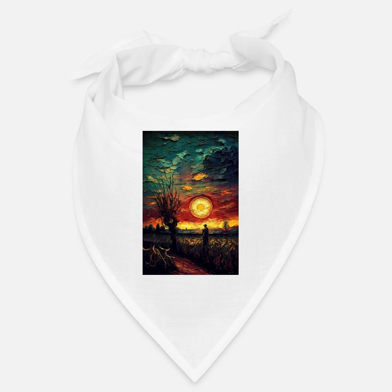 Peintures de terrain de paysage de coucher de soleil Bandana