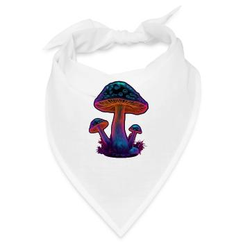 Mushroom Fungi Art Graphic - Bandana - Weiß - Vorne