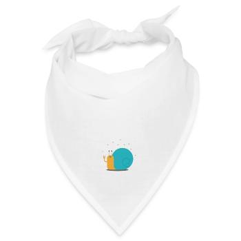 Lustige Schnecke cooles Tierchen blau gelb weiss - Bandana - Weiß - Vorne