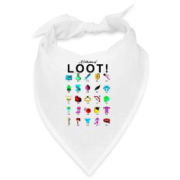 8bit Pixel Sammlung von Loot Beute Gamer Nerd - Bandana - Weiß - Vorne