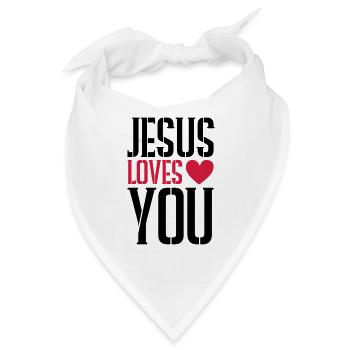 Jesus liebt dich herz - Bandana - Weiß - Vorne