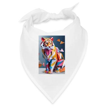 Royal Stripes: Majestätischer Tiger entfesselt - Bandana - Weiß - Vorne