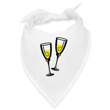 sekt glas wein - Bandana - Weiß - Vorne