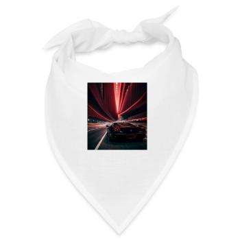 Rotes Sportauto - Bandana - Weiß - Vorne