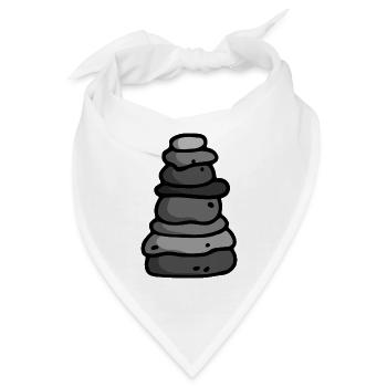 Steinmännchen cairn Glücksbringer - Bandana - Weiß - Vorne