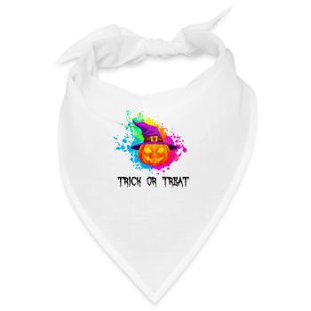 Halloween Geschenkidee Kürbis Trick or Treat - Bandana - Weiß - Vorne
