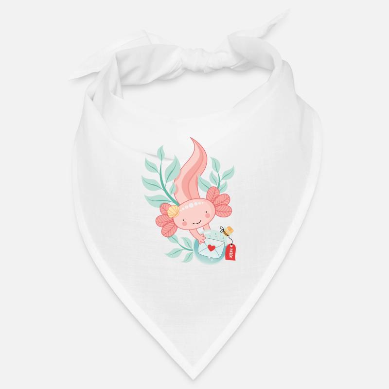 Axolotl avec message dans une bouteille Bandana
